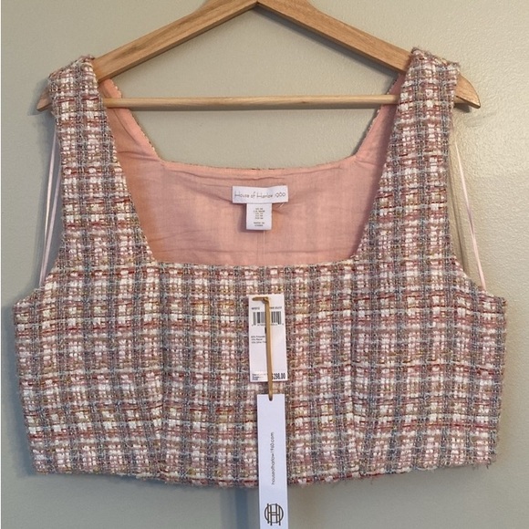 House of Harlow 1960 Boucle Tweed Mini Skirt Set w Pearl Buttons - Picture 3 of 4